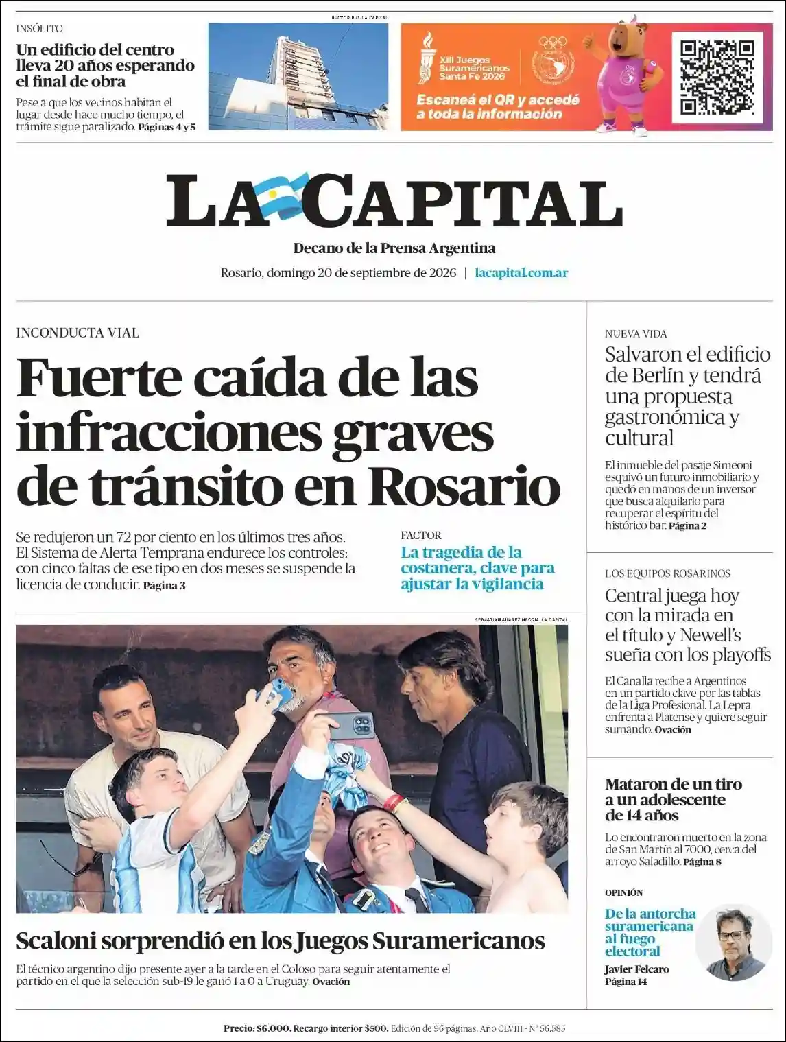 Estudios Max | RADIO 19 - Tapa del diario La Capital Rosario
