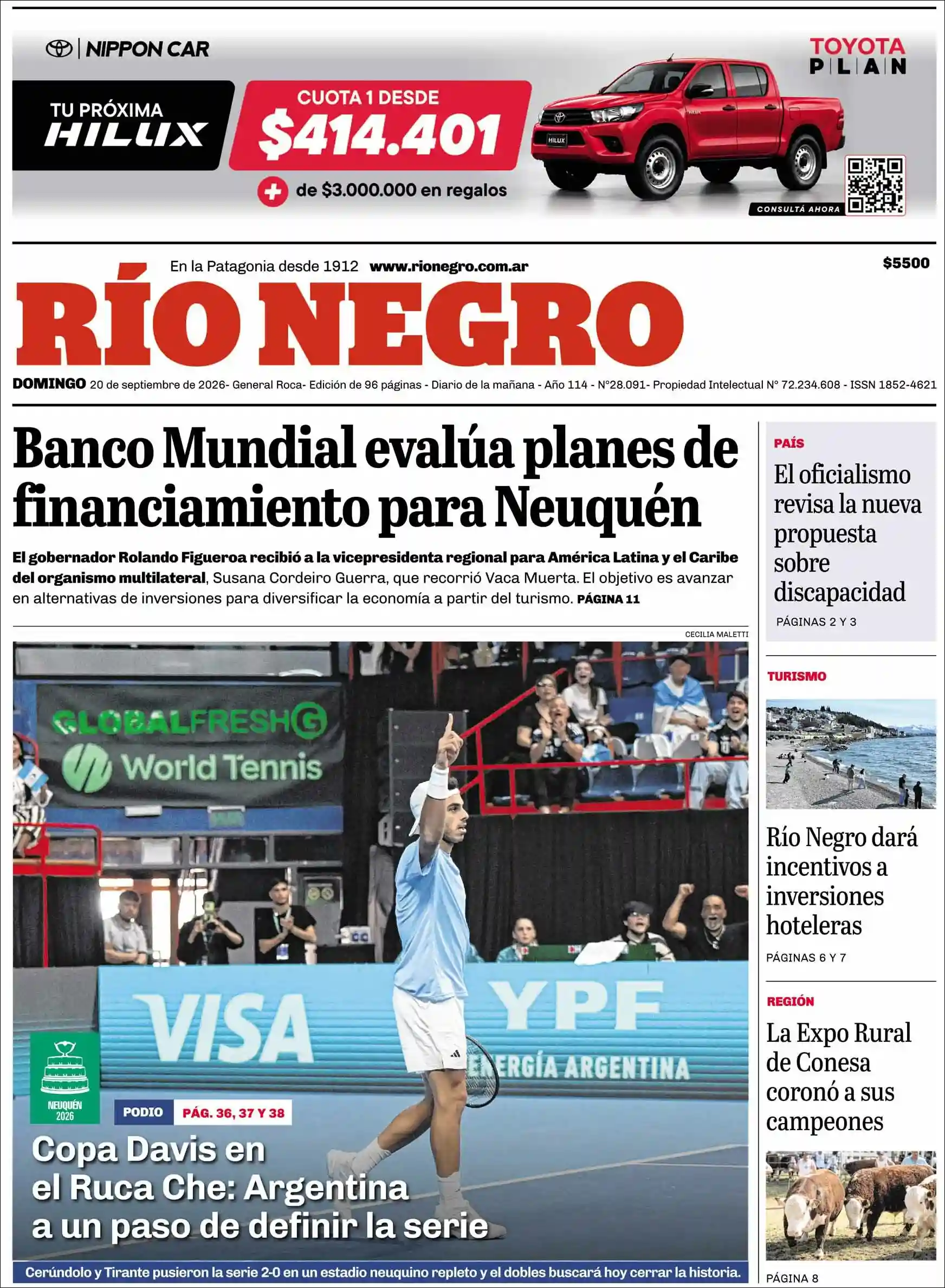 Estudios Max | RADIO 19 - Tapa del diario Rio Negro