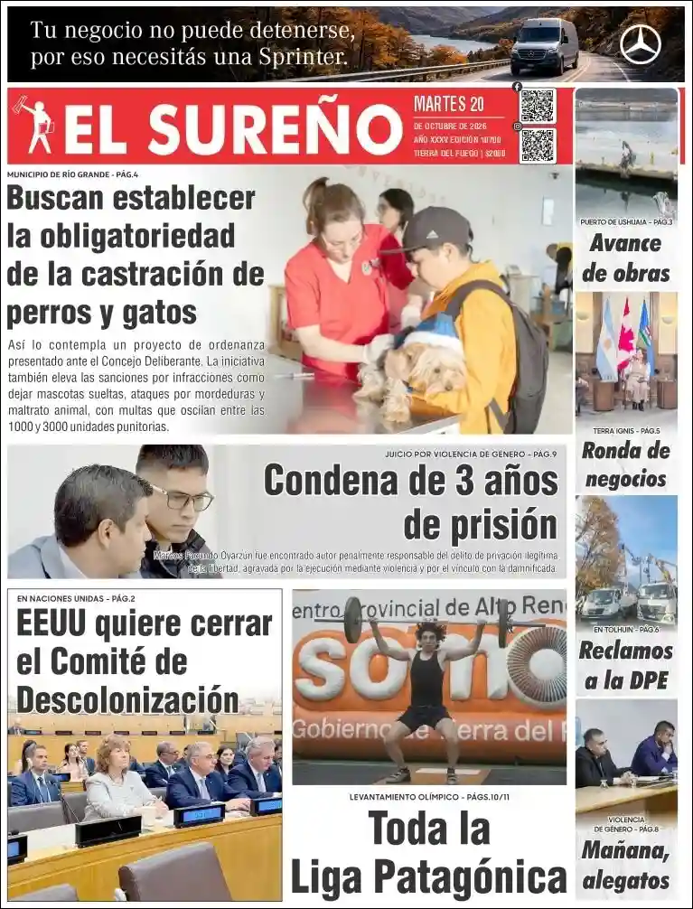 Estudios Max | RADIO 19 - Tapa del diario El Sureño