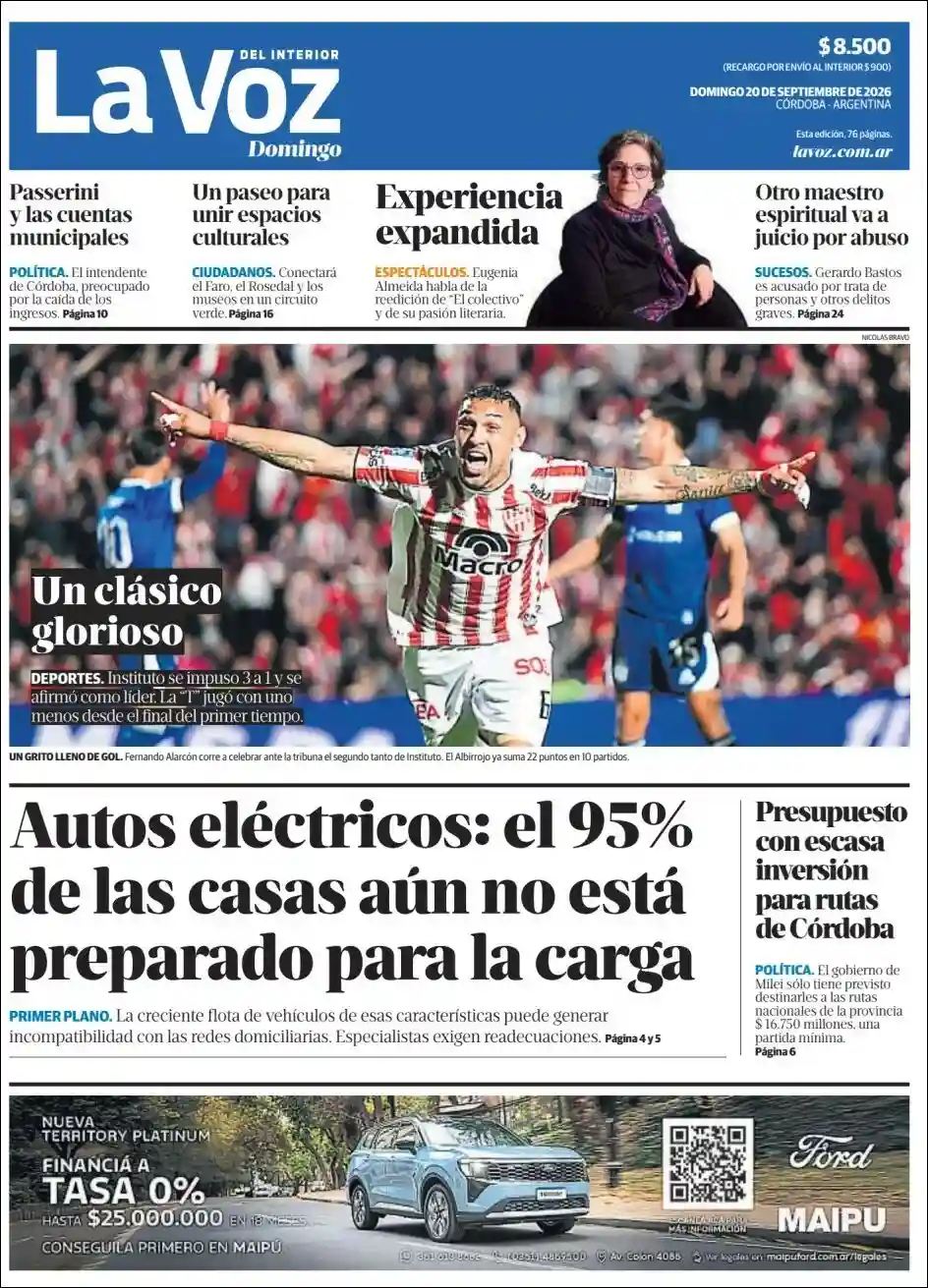Estudios Max | RADIO 19 - Tapa del diario La Voz