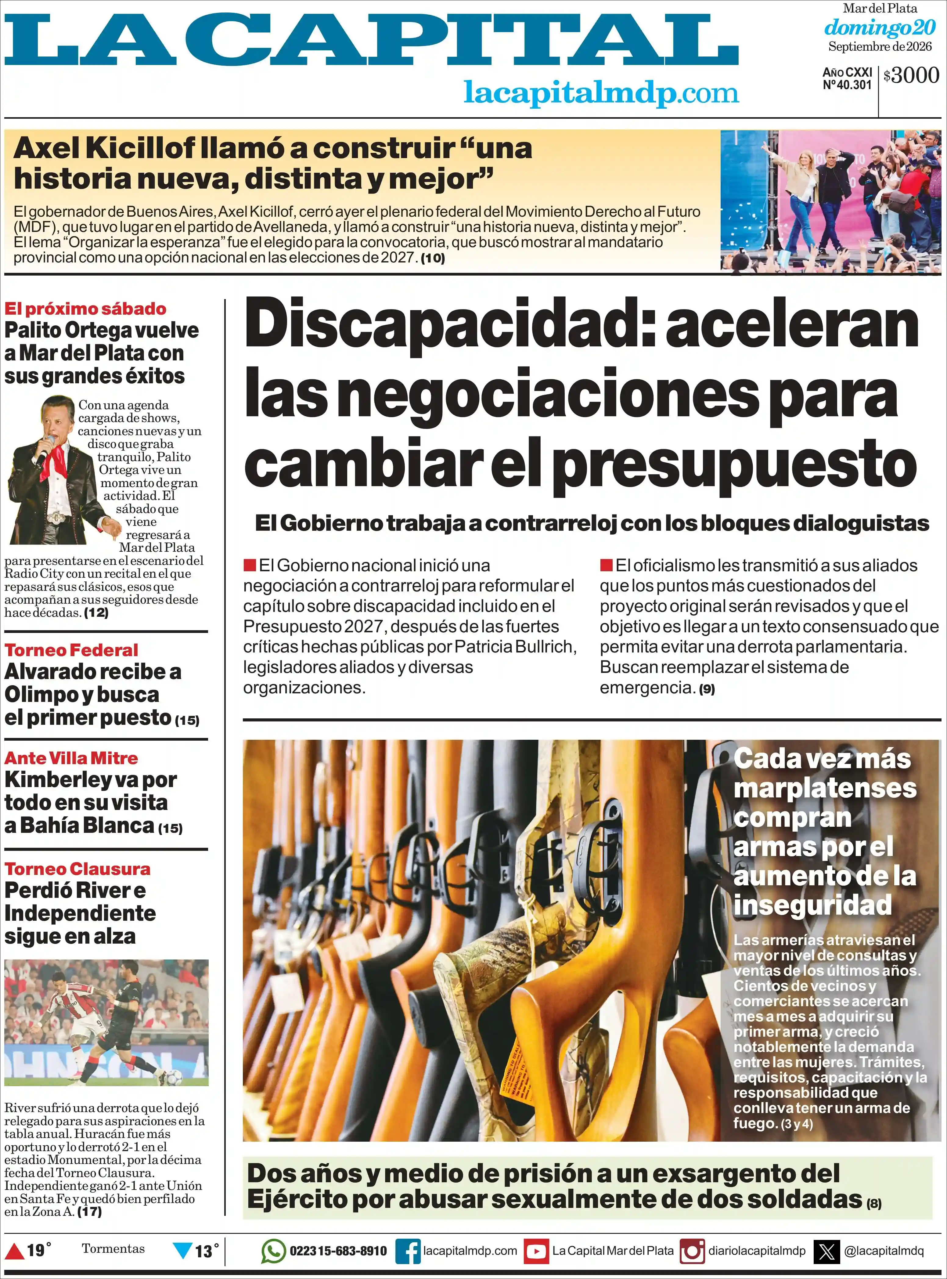 Estudios Max | RADIO 19 - Tapa del diario La Capital