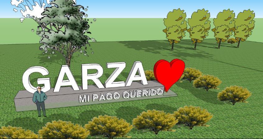 Dos imponentes letreros marcarán los ingresos a la localidad de Garza